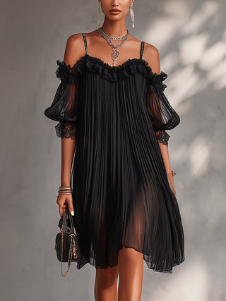 Élodie | Robe Noire Élégante