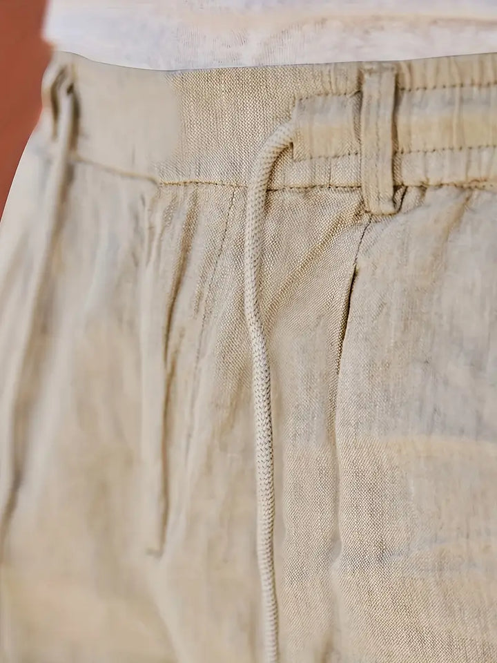 DELACROIX | PANTALONS LARGES EN LIN AVEC CORDON