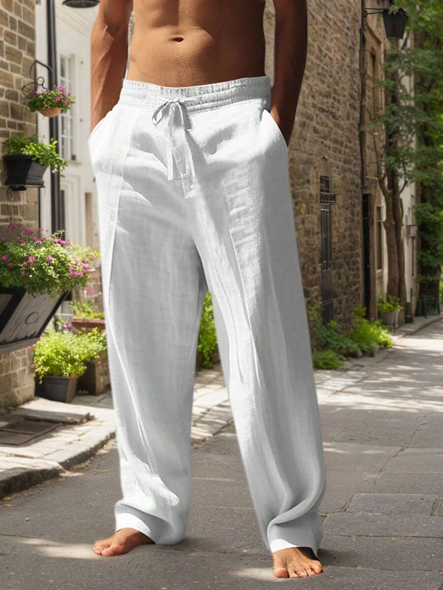 DELACROIX | PANTALON LÉGER EN LIN AVEC CORDON
