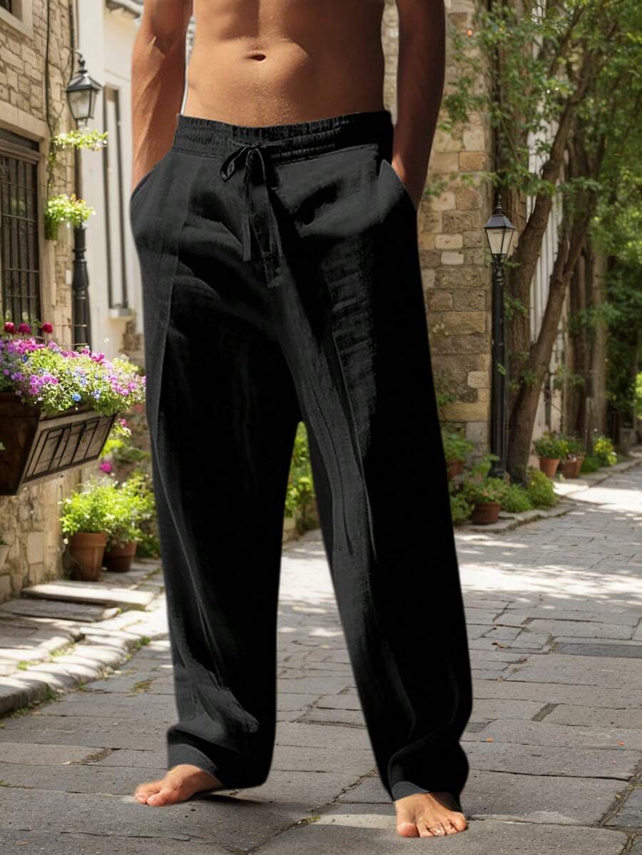 DELACROIX | PANTALON LÉGER EN LIN AVEC CORDON