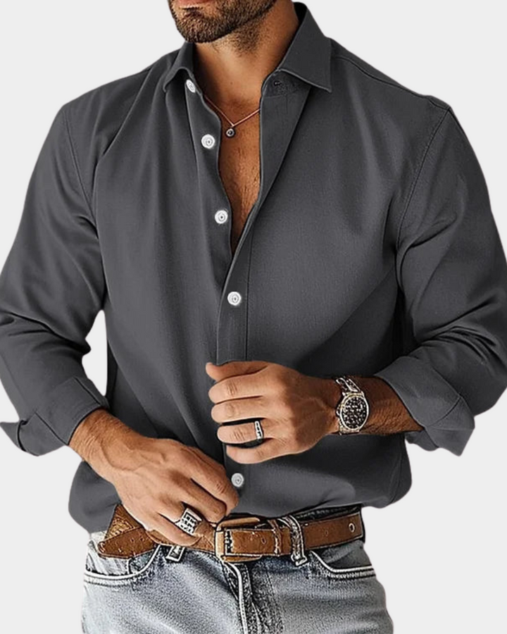 VALLURE| CHEMISE BOUTONNÉE ÉTIREMENT COUPE SLIM POUR HOMME
