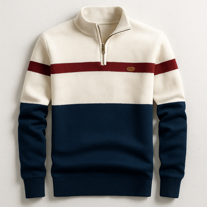 DELACROIX | PULL HOMME AVEC ZIP AU COL