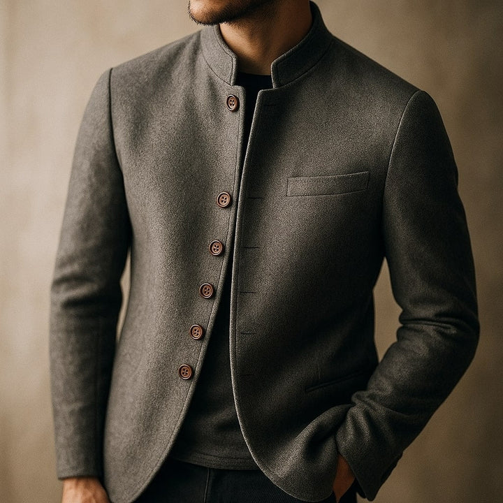 DELACROIX | VESTE EN LAINE AVEC COL DROIT