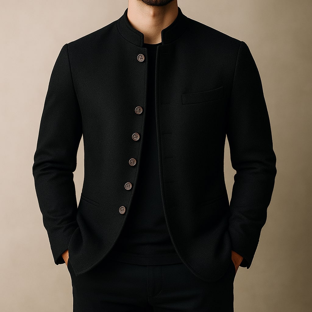 DELACROIX | VESTE EN LAINE AVEC COL DROIT