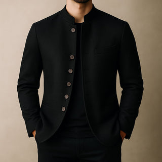 DELACROIX | VESTE EN LAINE AVEC COL DROIT