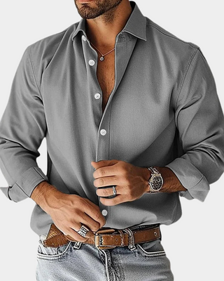 VALLURE| CHEMISE BOUTONNÉE ÉTIREMENT COUPE SLIM POUR HOMME