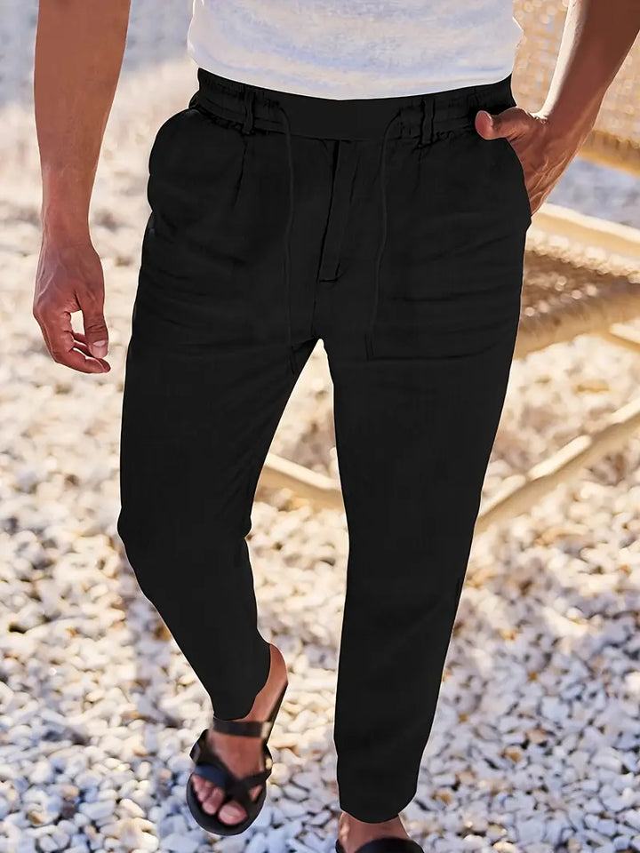 DELACROIX | PANTALONS LARGES EN LIN AVEC CORDON