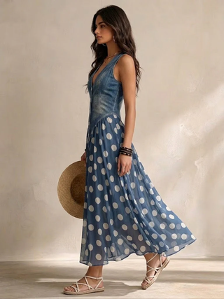 Valérie | Robe Style Denim Élégante