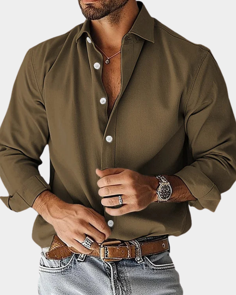 VALLURE| CHEMISE BOUTONNÉE ÉTIREMENT COUPE SLIM POUR HOMME