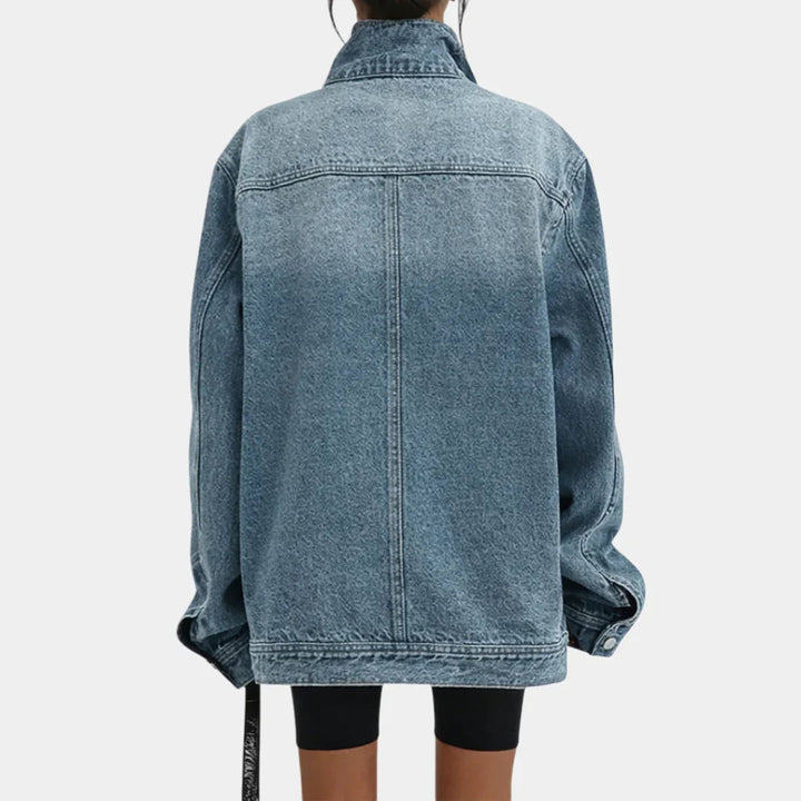 Lucie – Veste vintage délavée à col montant