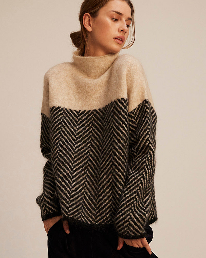 Brigitte | Pull Col Montant Graphique