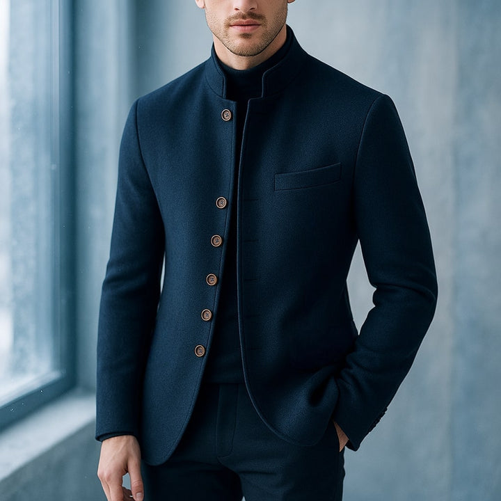 DELACROIX | VESTE EN LAINE AVEC COL DROIT