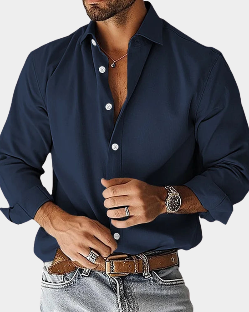 VALLURE| CHEMISE BOUTONNÉE ÉTIREMENT COUPE SLIM POUR HOMME