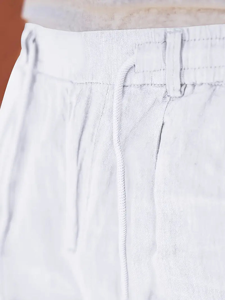 DELACROIX | PANTALONS LARGES EN LIN AVEC CORDON