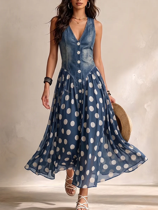 Valérie | Robe Style Denim Élégante