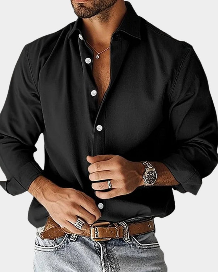 VALLURE| CHEMISE BOUTONNÉE ÉTIREMENT COUPE SLIM POUR HOMME