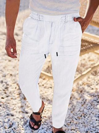 DELACROIX | PANTALONS LARGES EN LIN AVEC CORDON