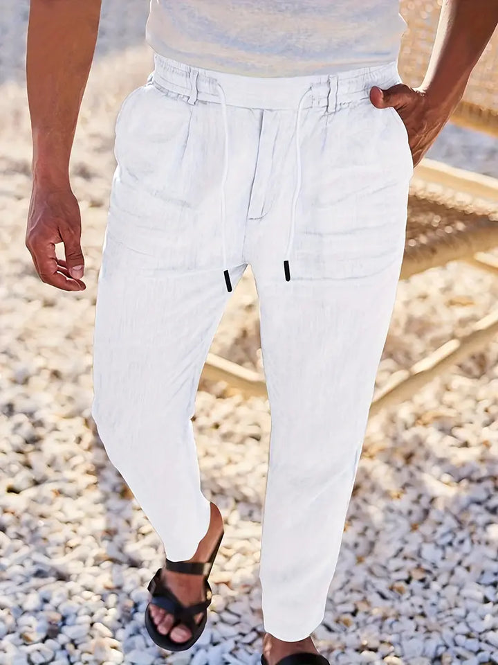 DELACROIX | PANTALONS LARGES EN LIN AVEC CORDON