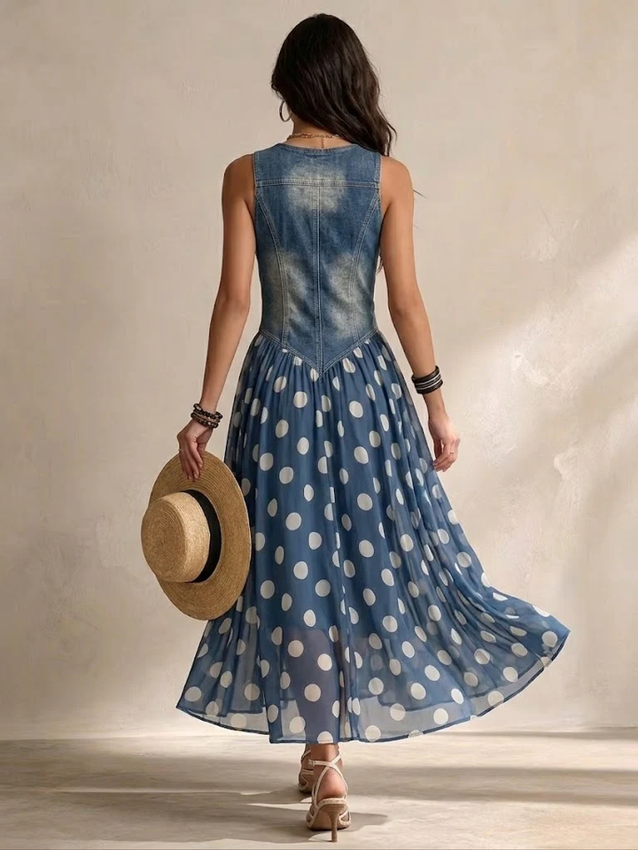 Valérie | Robe Style Denim Élégante