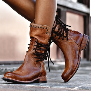 Nova | Bottines de motard à lacets croisés avec doublure en polaire