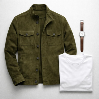 DELACROIX | Veste Élégante Suédée Marc