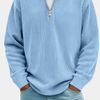 DELACROIX | PULL CLASSIQUE EN MAILLE CÔTELÉE DEMI-ZIP POUR HOMME