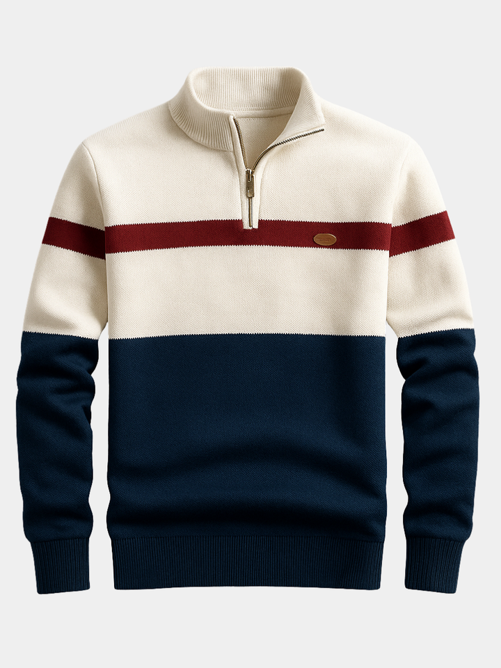 DELACROIX | PULL HOMME AVEC ZIP AU COL