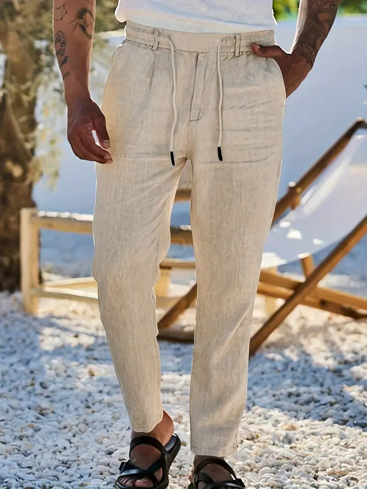 DELACROIX | PANTALONS LARGES EN LIN AVEC CORDON