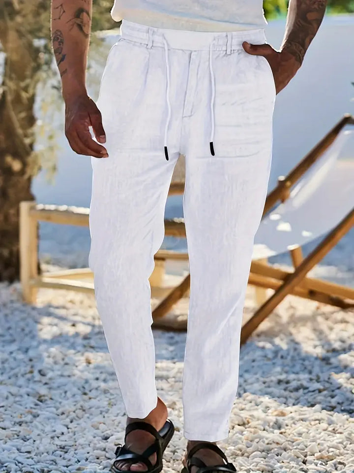 DELACROIX | PANTALONS LARGES EN LIN AVEC CORDON
