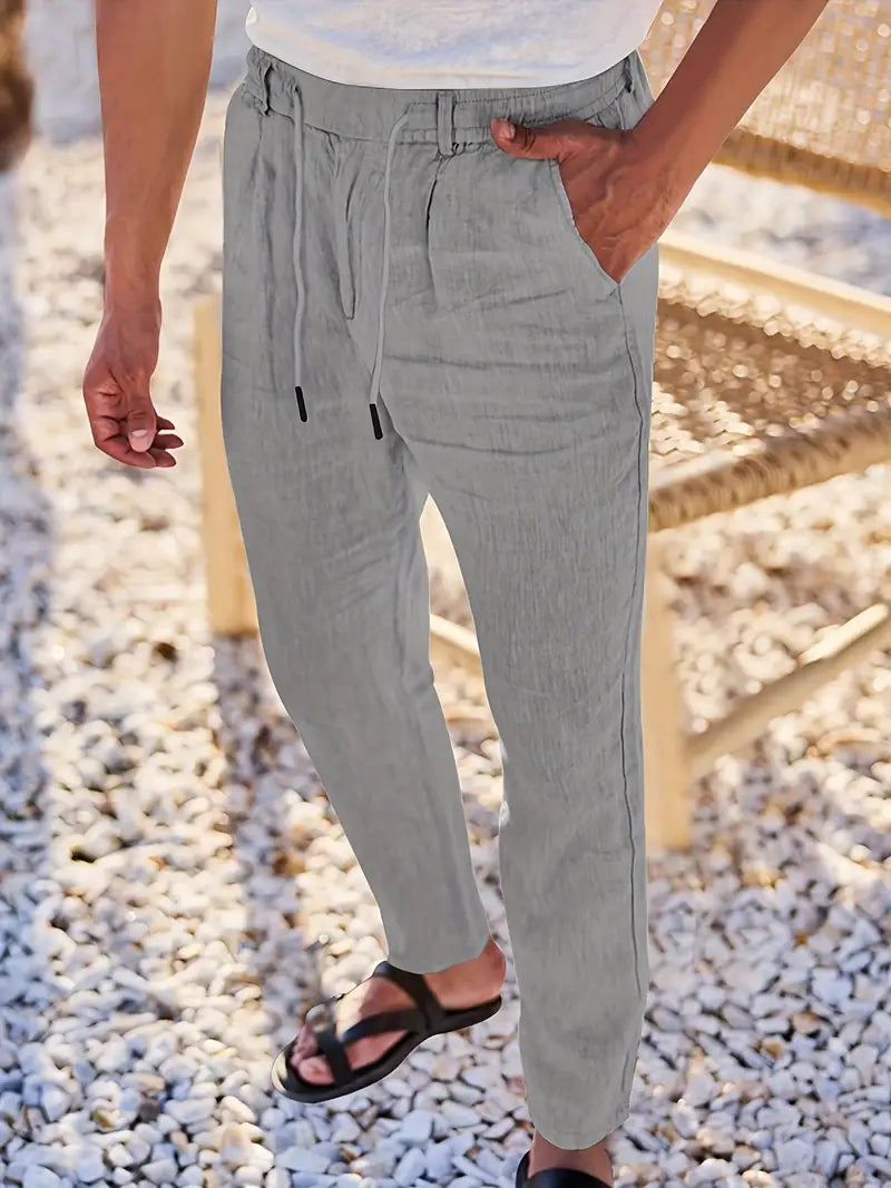 DELACROIX | PANTALONS LARGES EN LIN AVEC CORDON