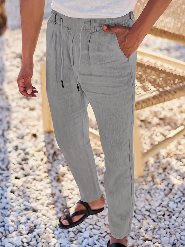 DELACROIX | PANTALONS LARGES EN LIN AVEC CORDON