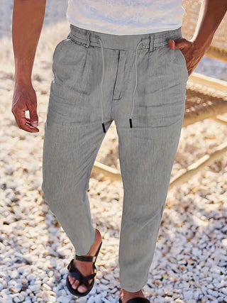 DELACROIX | PANTALONS LARGES EN LIN AVEC CORDON