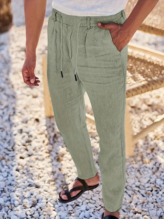 DELACROIX | PANTALONS LARGES EN LIN AVEC CORDON