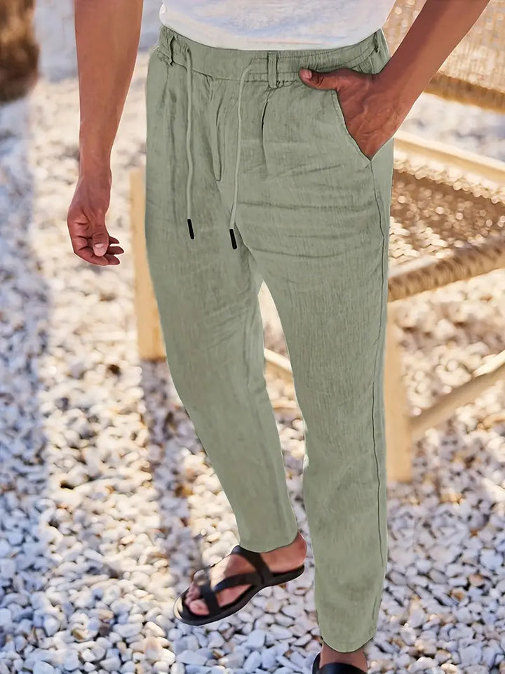 DELACROIX | PANTALONS LARGES EN LIN AVEC CORDON
