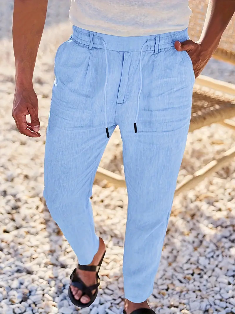 DELACROIX | PANTALONS LARGES EN LIN AVEC CORDON
