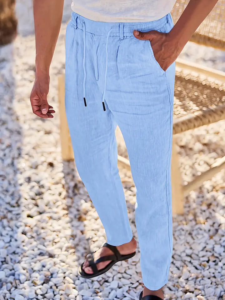DELACROIX | PANTALONS LARGES EN LIN AVEC CORDON