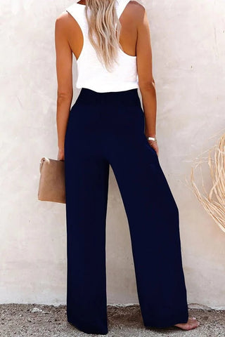 Riana - Pantalon Taille Haute Détendu
