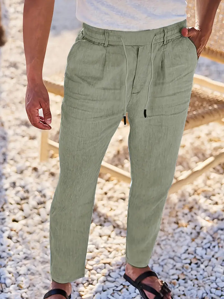 DELACROIX | PANTALONS LARGES EN LIN AVEC CORDON