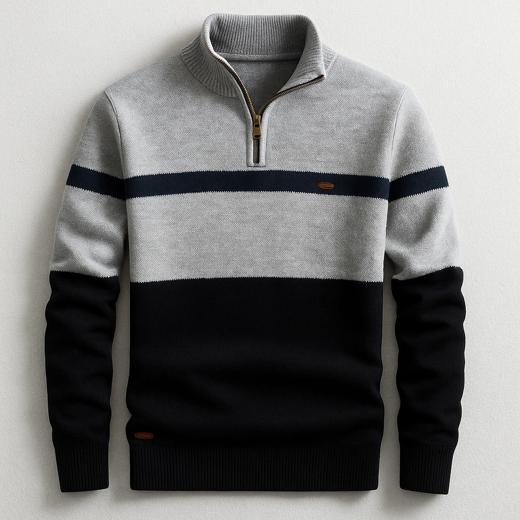 DELACROIX | PULL HOMME AVEC ZIP AU COL