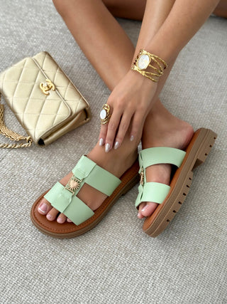 Sandales « JADE » VERT D'EAU