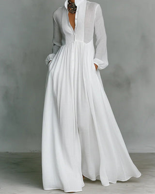Celina | Robe Longue avec Boutons sur le Devant et Ligne Fluide