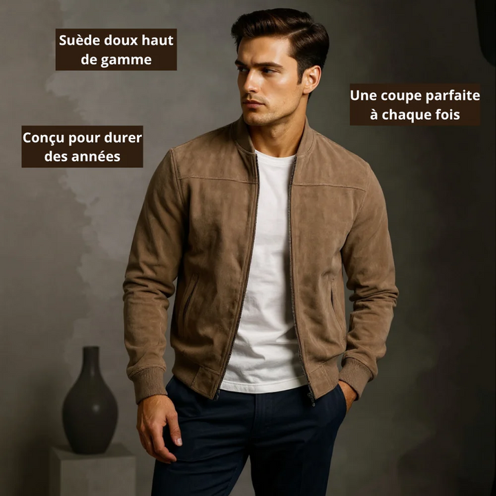 DELACROIX | VESTE BOMBER EN CUIR SUEDE HOMME