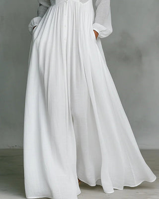 Celina | Robe Longue avec Boutons sur le Devant et Ligne Fluide