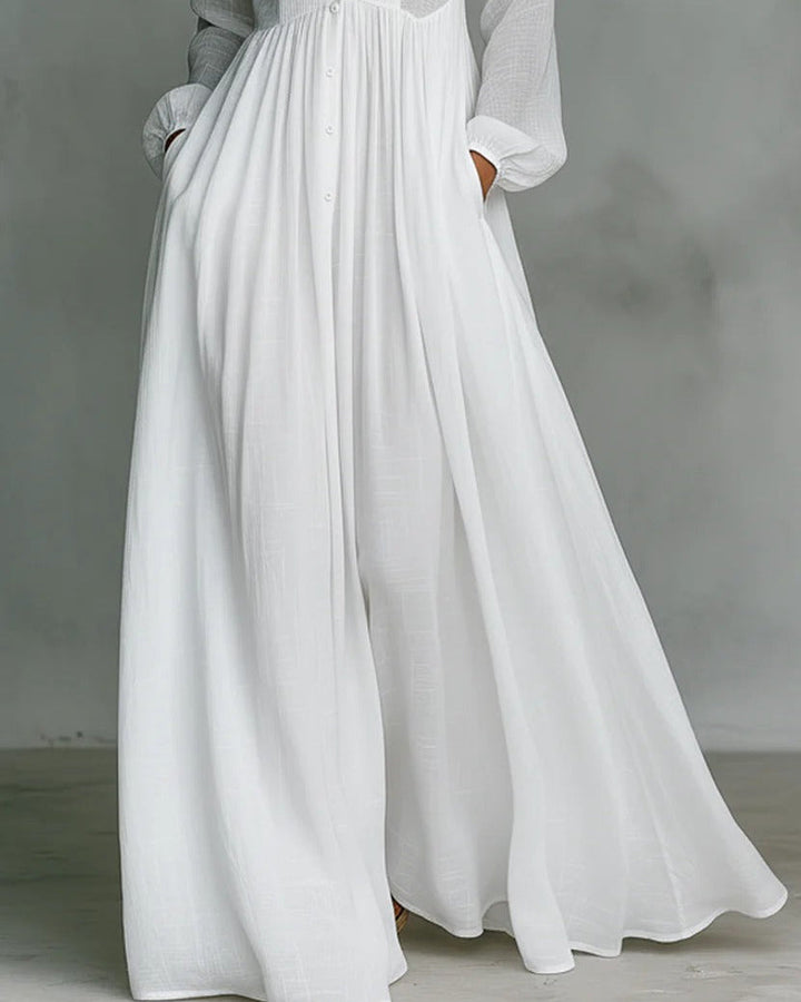 Celina | Robe Longue avec Boutons sur le Devant et Ligne Fluide
