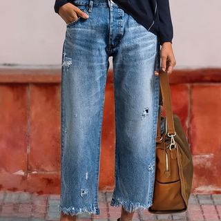 Océane | Pantalon court en denim à jambes droites